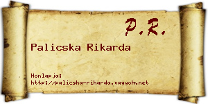 Palicska Rikarda névjegykártya